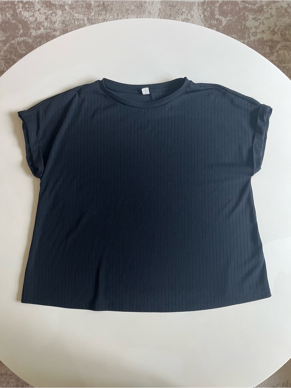 Ribbed Short Sleeve Women's Top, XL